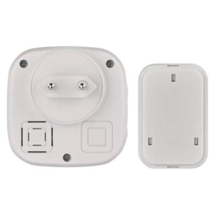 Bezdrátový zvonek do zásuvky 230V + 1xCR2032 IP44 bílá
